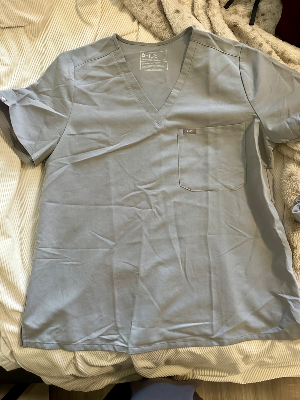 FIGS Catarina One Pocket Scrub Top Cement